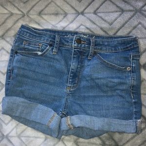 mid rise jean shorts